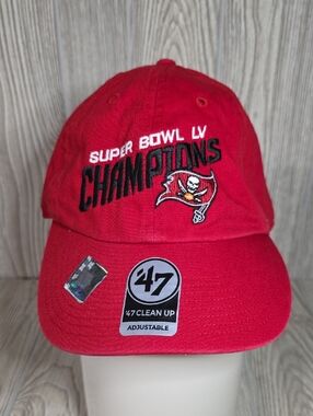 '47 Clean Up Tampa Bay Buccaneers Super Bowl LV Champions Red Hat NEW